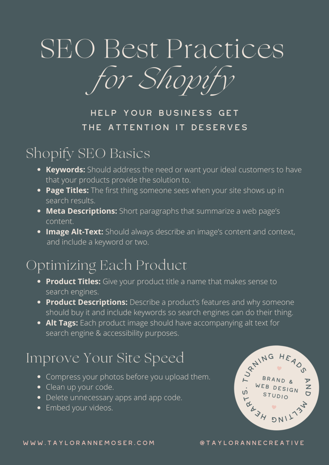 SEO Best Practices For Shopify - Taylorannemoser.com